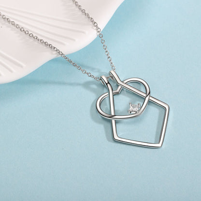 Beautiful Heart Pendant Necklace with Ring Holder