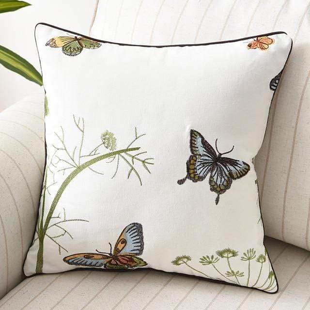 Rustic Embroidered Country Pillow