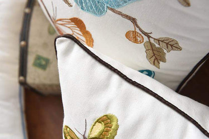 Rustic Embroidered Country Pillow