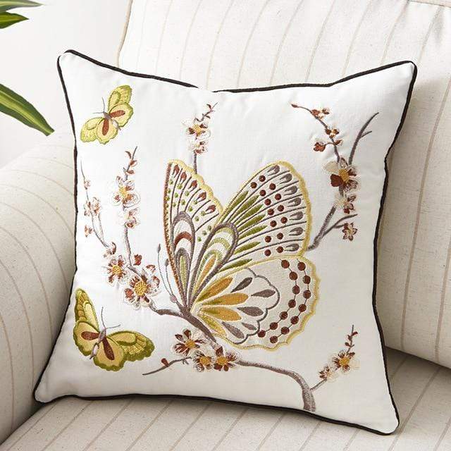 Rustic Embroidered Country Pillow
