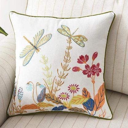 Rustic Embroidered Country Pillow