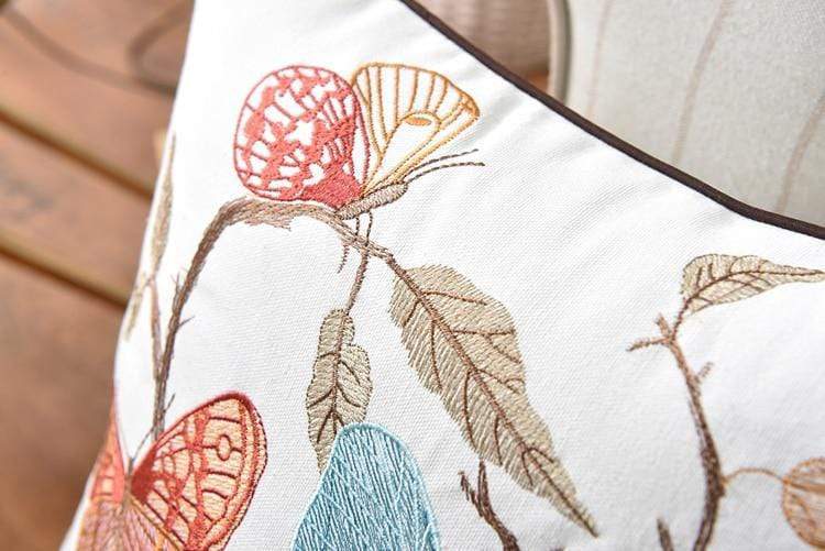 Rustic Embroidered Country Pillow