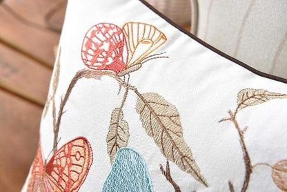 Rustic Embroidered Country Pillow