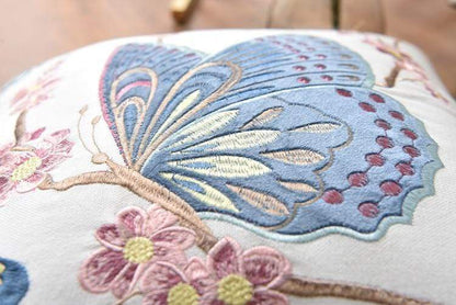 Rustic Embroidered Country Pillow