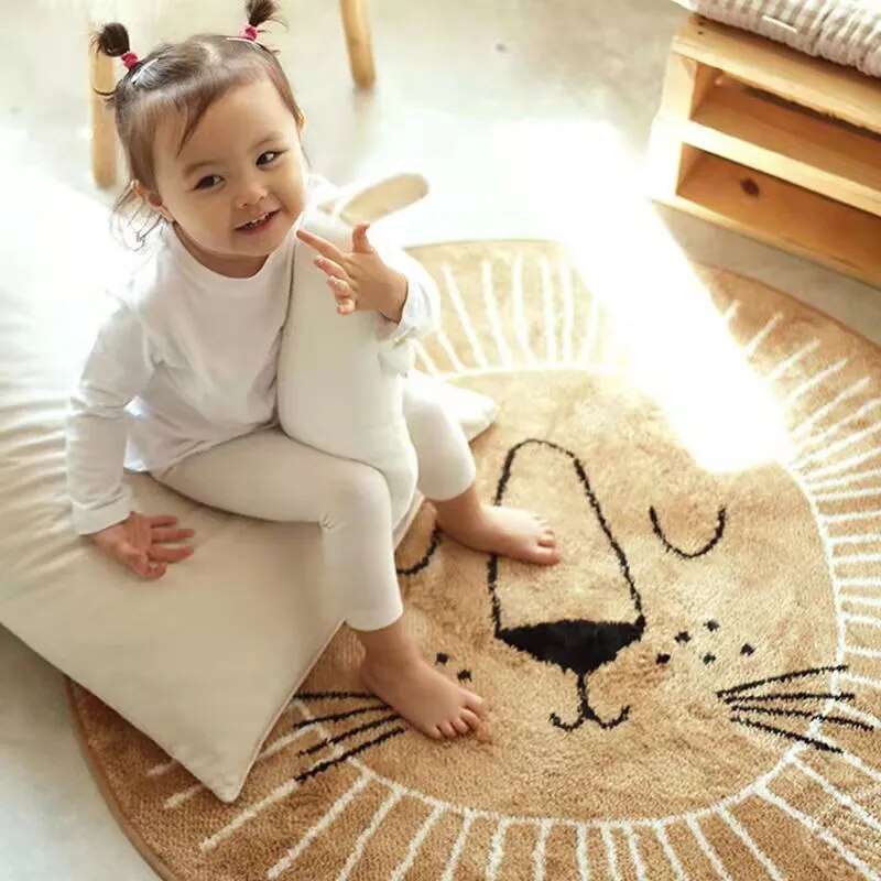 Colorful Kids Round Lion Mat Soft Play Carpet - Befez