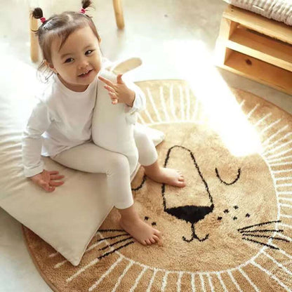 Colorful Kids Round Lion Mat Soft Play Carpet - Befez