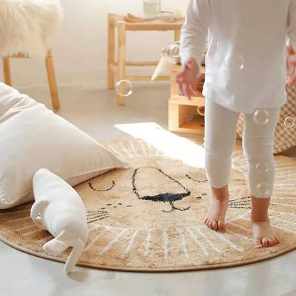 Colorful Kids Round Lion Mat Soft Play Carpet