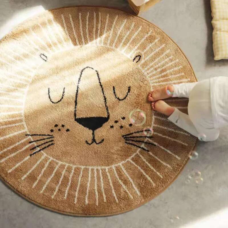 Colorful Kids Round Lion Mat Soft Play Carpet