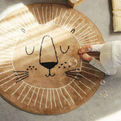 Colorful Kids Round Lion Mat Soft Play Carpet