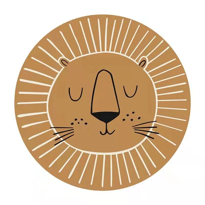 Colorful Kids Round Lion Mat Soft Play Carpet