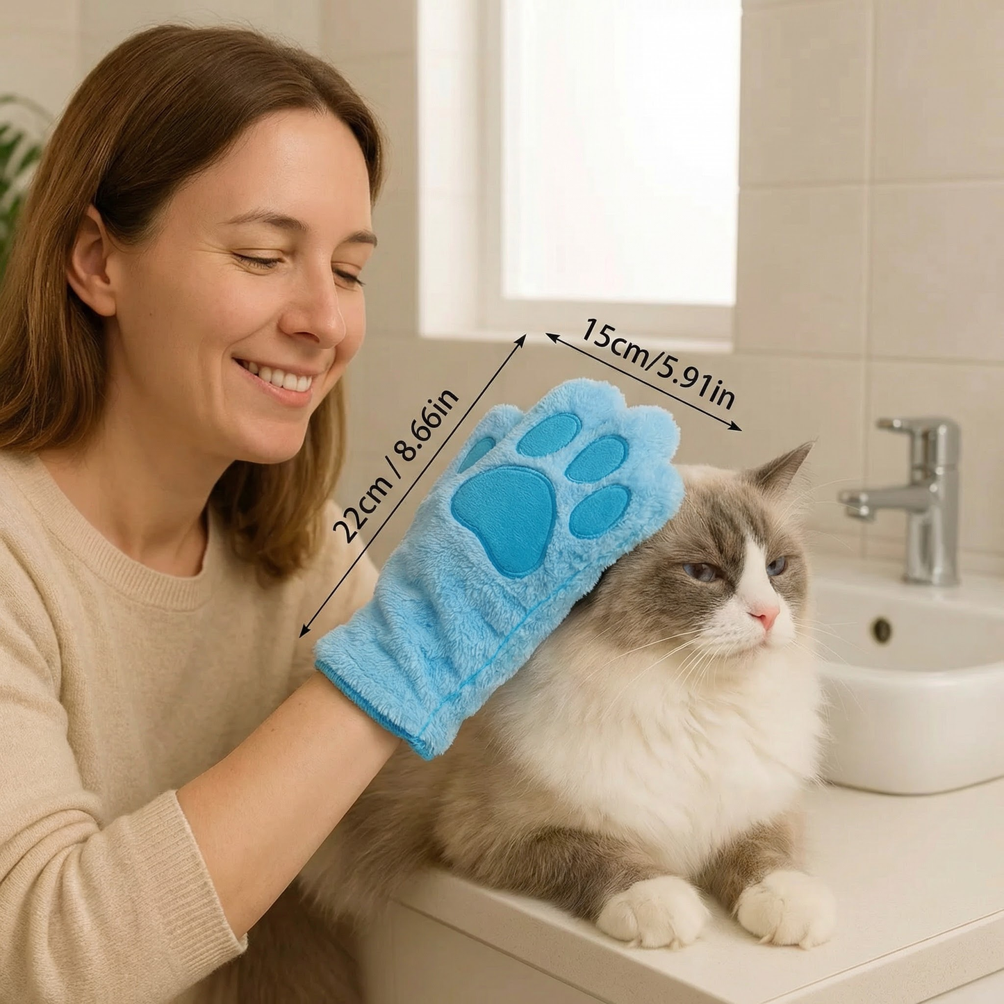 Gentle Pet Glove - Cat Bathing and Grooming Aid