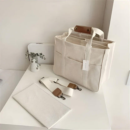 Practical Large Canvas Shoulder Bag