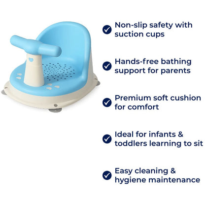 Soft Grip Baby Bath Support Seat with Strong Suction Cups
