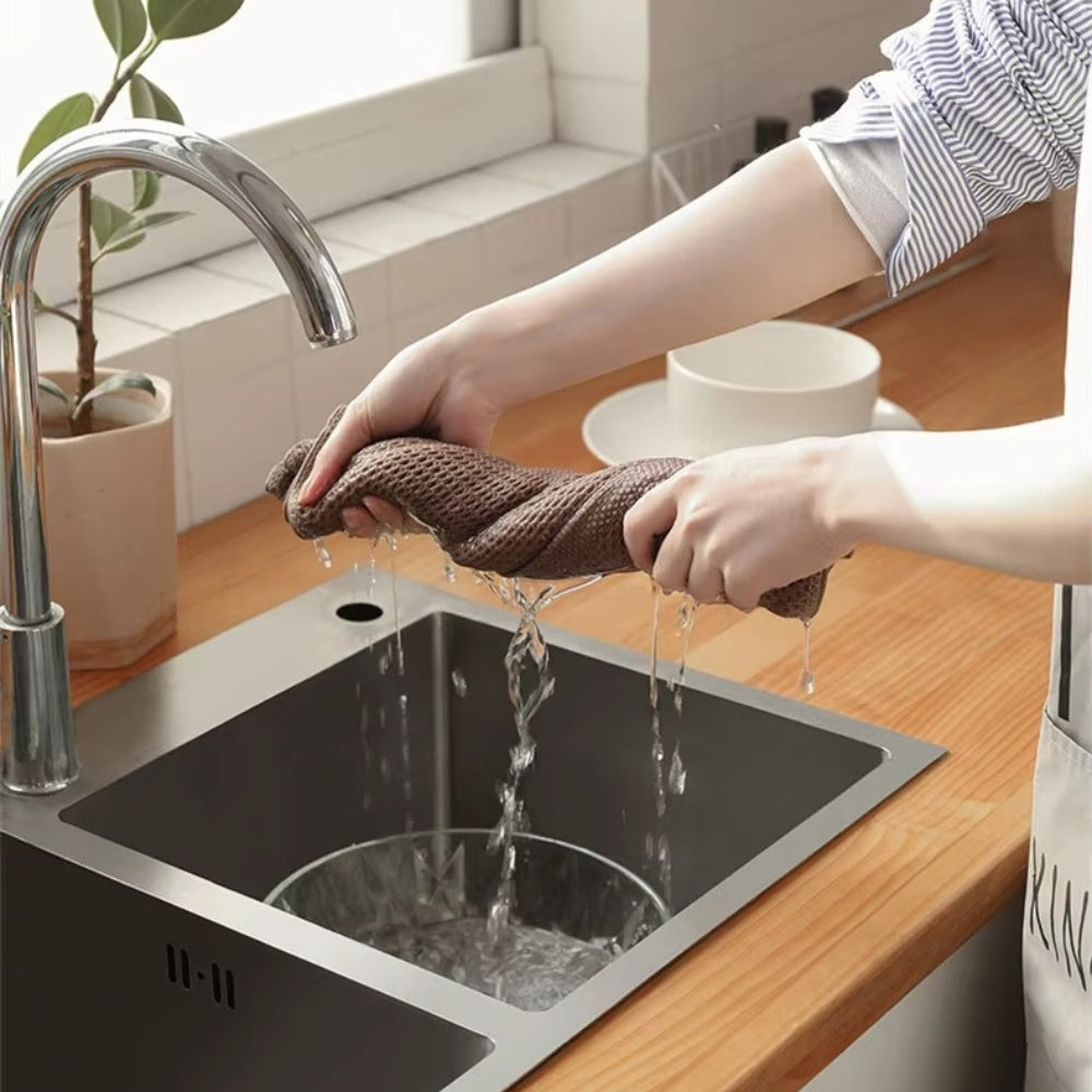 Absorbent Hexagon Kitchen Tea Towels 3pc Set