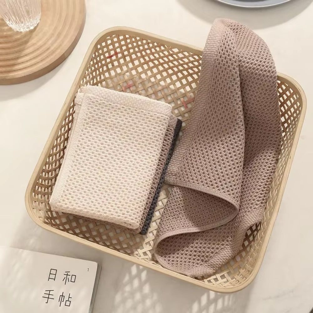 Absorbent Hexagon Kitchen Tea Towels 3pc Set