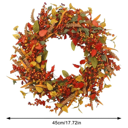 Warm Fall Wicker Door Wreath - Amber Leaf