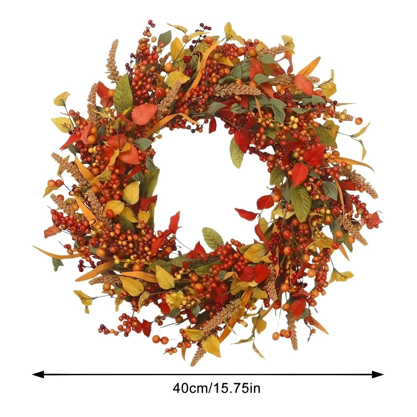 Warm Fall Wicker Door Wreath - Amber Leaf