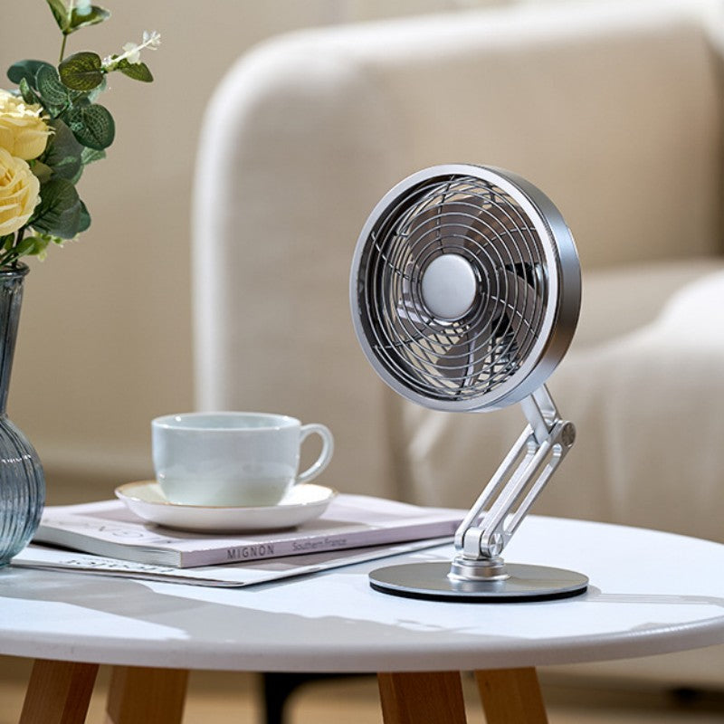 Compact Portable 360 Rotating Mini Metal Desk Fan