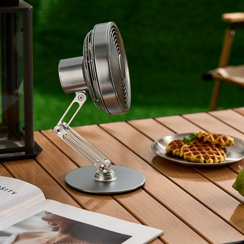 Compact Portable 360 Rotating Mini Metal Desk Fan