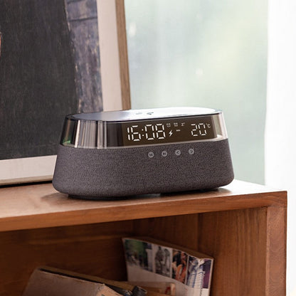 Compact Wireless Charger Clock Radio Bluetooth Speaker