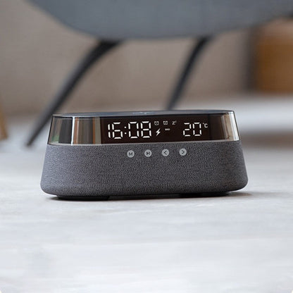 Compact Wireless Charger Clock Radio Bluetooth Speaker
