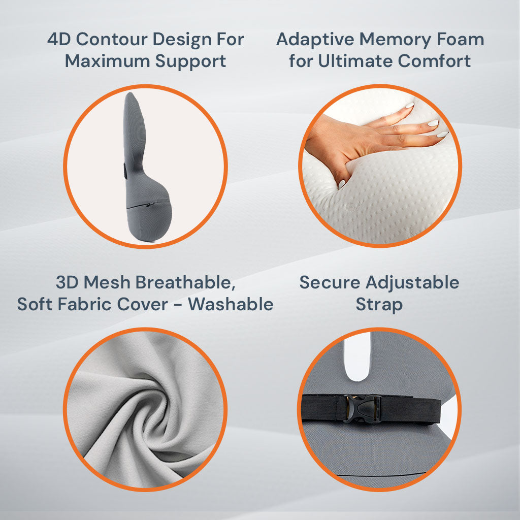 Comfortable Memory Foam Back Cushion for Office Chair Support