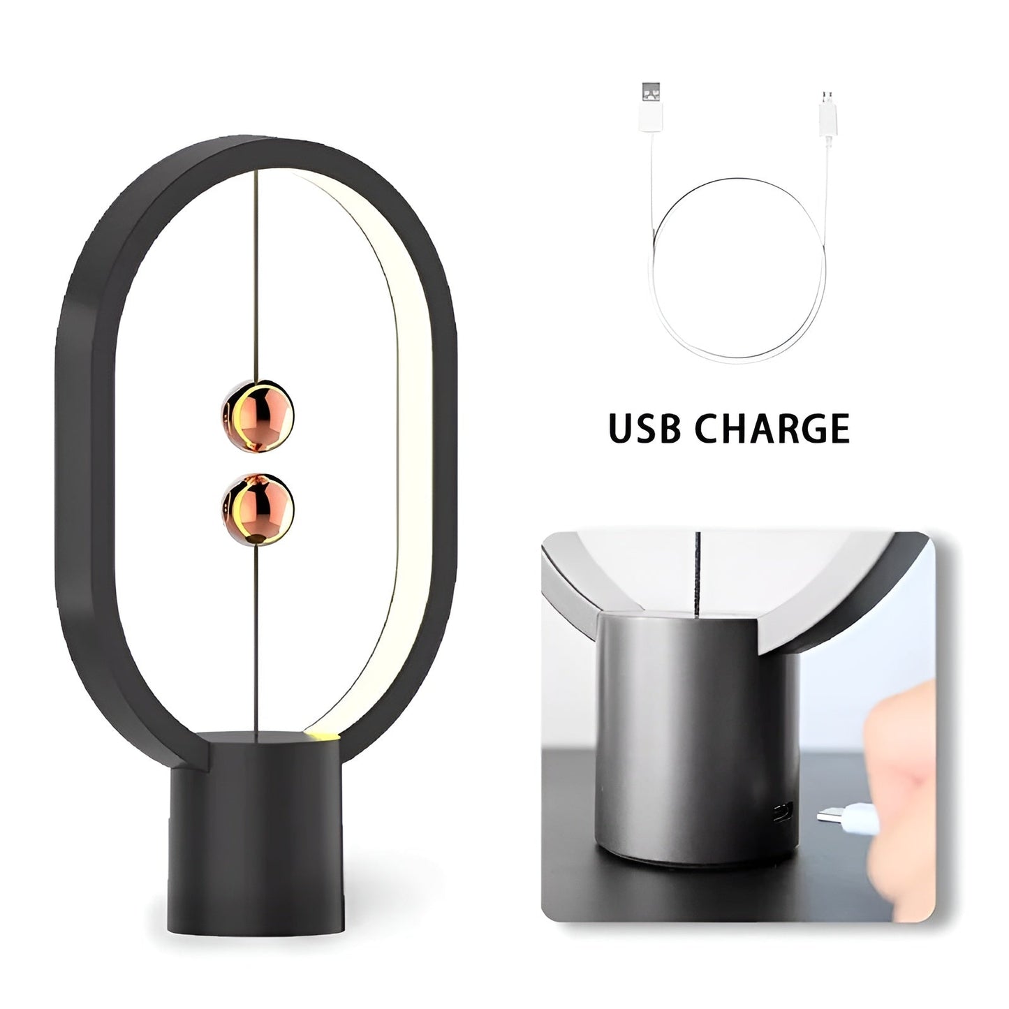 Slim Modern LED Desk Lamp with USB Charger