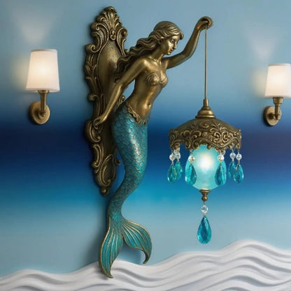 Beautiful Coastal Mermaid Wall Lamp