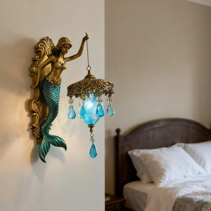 Beautiful Coastal Mermaid Wall Lamp