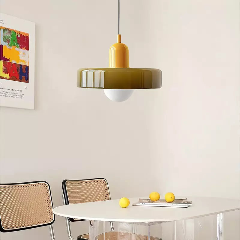 Vibrant Glass Hanging Lamp in Modern Style