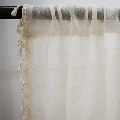 Boho Chic Natural Fiber Semi Sheer Curtains