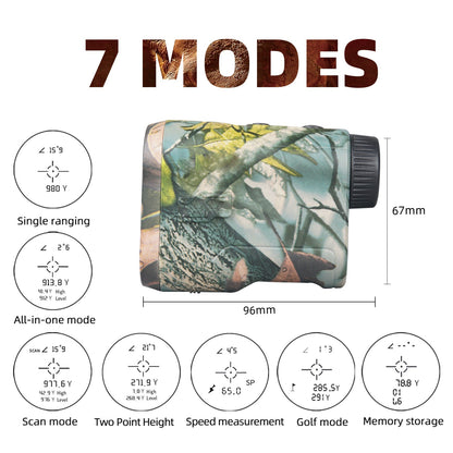 Compact Laser Distance Meter 1000m Waterproof Camo Rangefinder