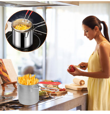 Space Saving Electric Deep Fryer Set with Oil Control