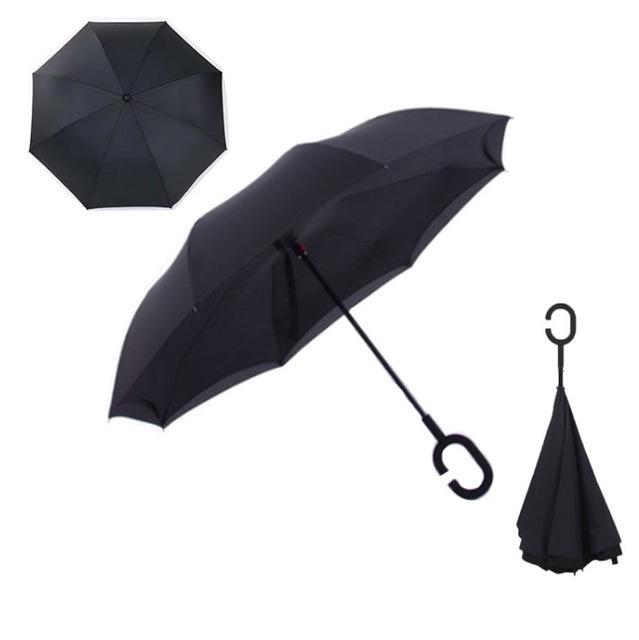 Windproof Reversible Handsfree Compact Umbrella