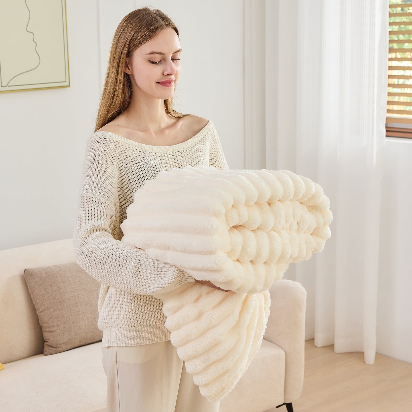 Soft Plush Fleece Blanket Twin Set