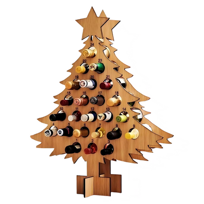 Wooden Christmas Tree Advent Calendar for Mini Liquor Bottles - Befez