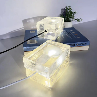 Stylish Glass Desk Lamp with Clear LED Lighting