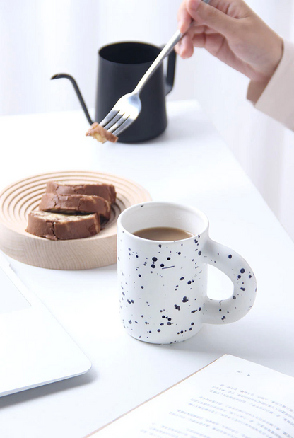 Elegant Geometric Porcelain Coffee Cup