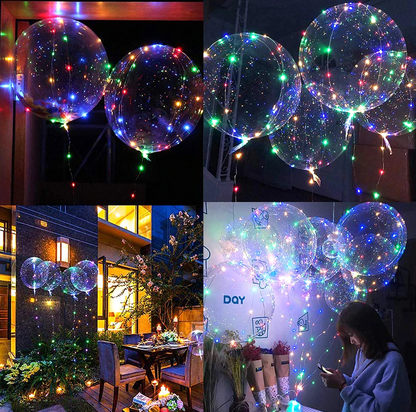 Colorful LED Party Balloons with String Lights