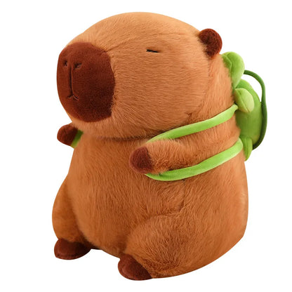 Adorable Capybara with Cute Turtle Backpack