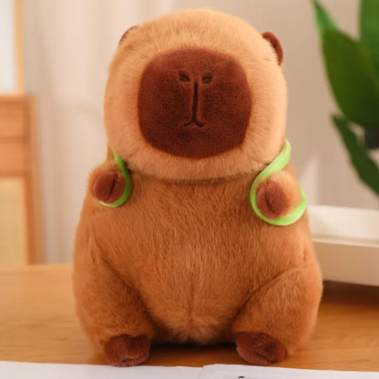 Adorable Capybara with Cute Turtle Backpack