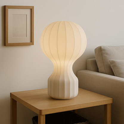 Soft Glow Silk Table Lamp – Warm White LED Light