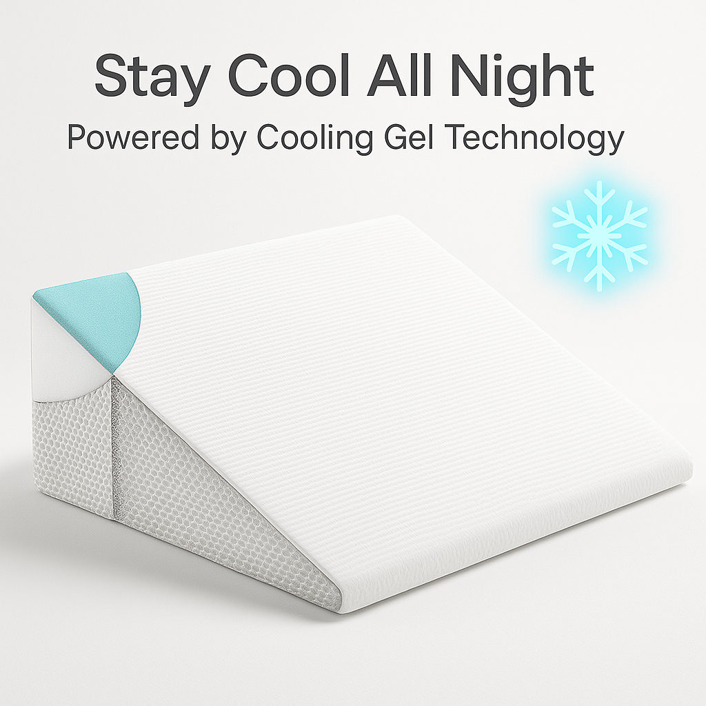 Comfortable Cooling Wedge Pillow for Back Pain Relief
