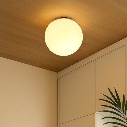 Stylish Wall Lamp with Frosted Glass Shade and Sleek Base