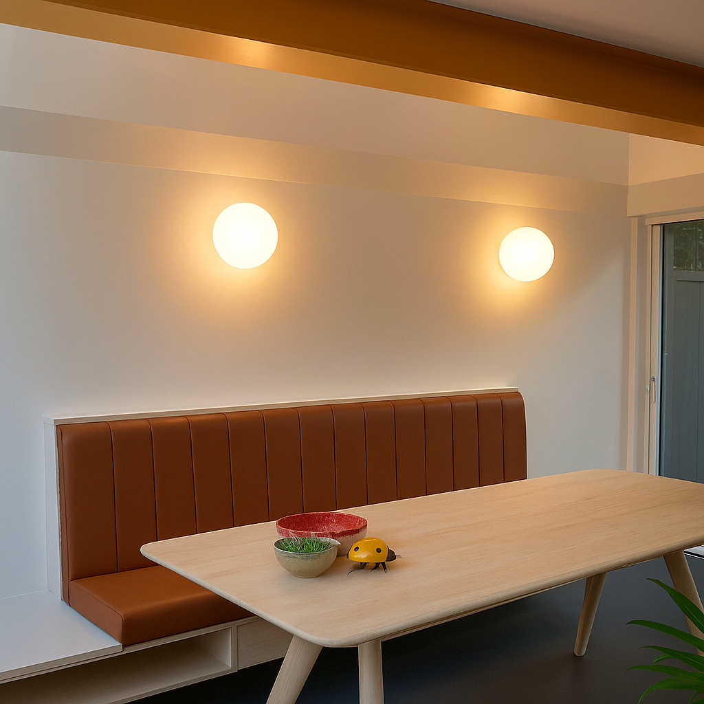 Stylish Wall Lamp with Frosted Glass Shade and Sleek Base
