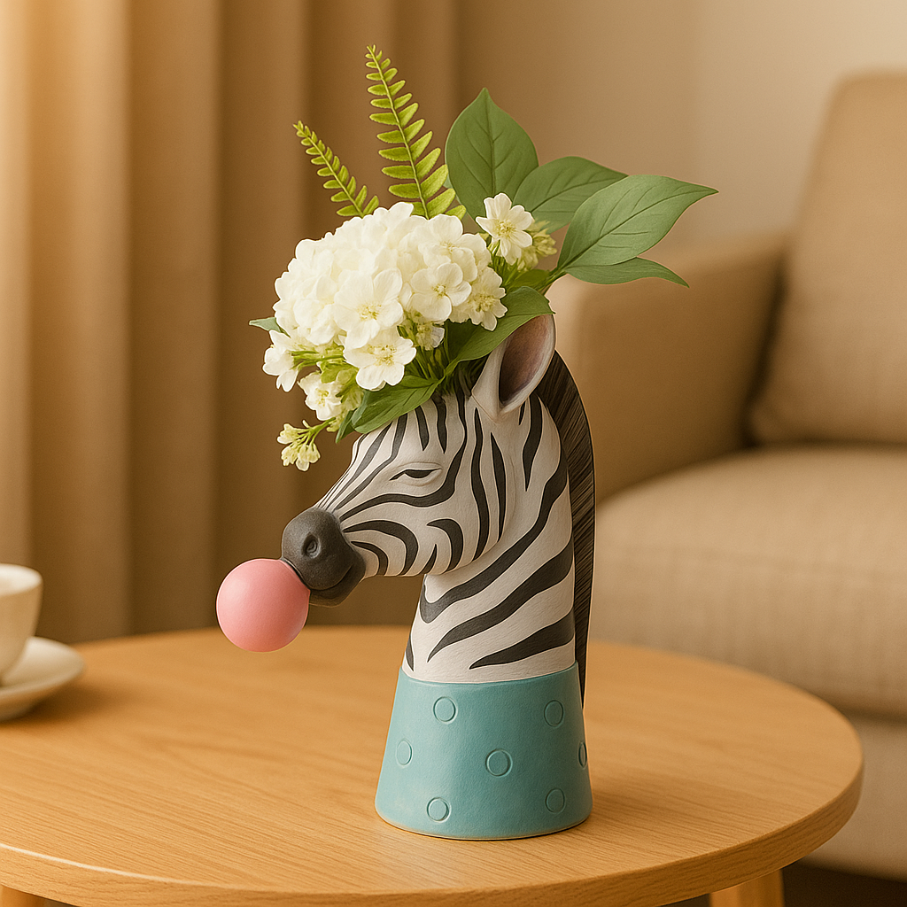 Colorful Animal Print Glass Vase - Befez