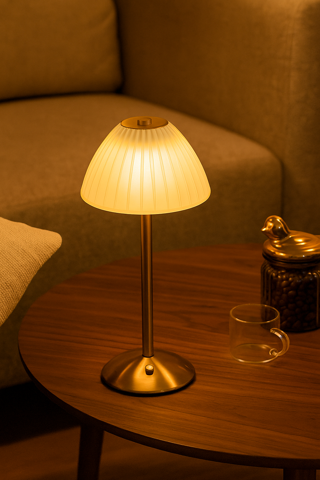 Wireless Crystal Table Lamp with Touch Sensor