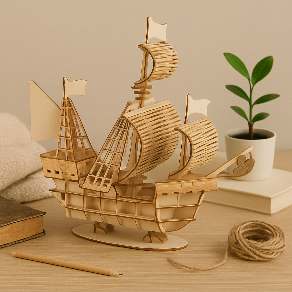 Wooden Sailing Ship 3D Puzzle Kit - Befez
