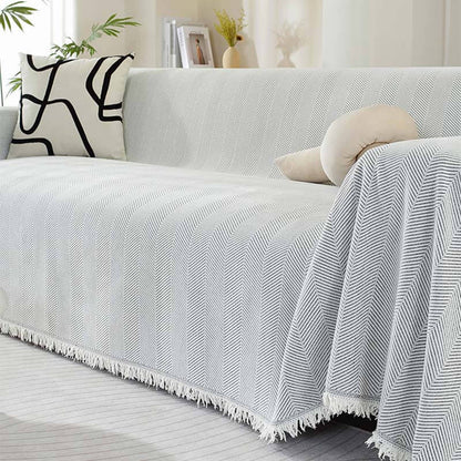 Soft Chenille Throw Blanket with Tassels