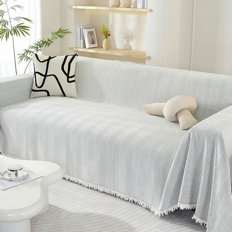 Soft Chenille Throw Blanket with Tassels